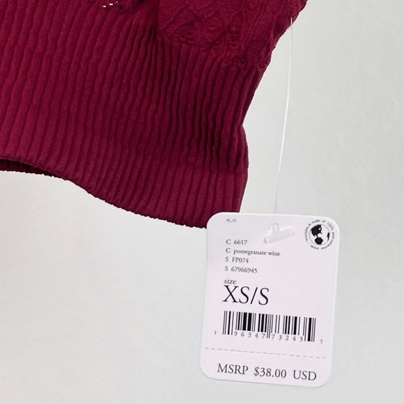 NWT Free People Feels Right Seamless Bralette in Pomegranate Wine - Picture 8 of 8
